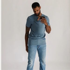 Lalabu dad shirt baby carrier - light blue (brook) size M